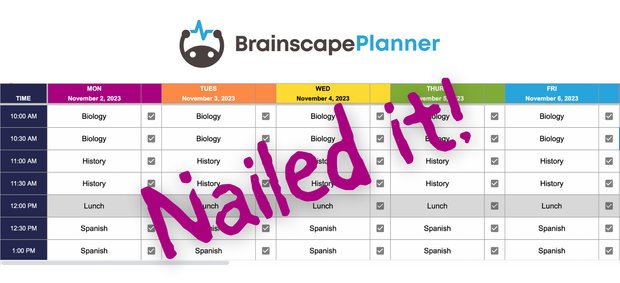 Free study planner and class schedule sheets